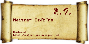 Meitner Izóra névjegykártya